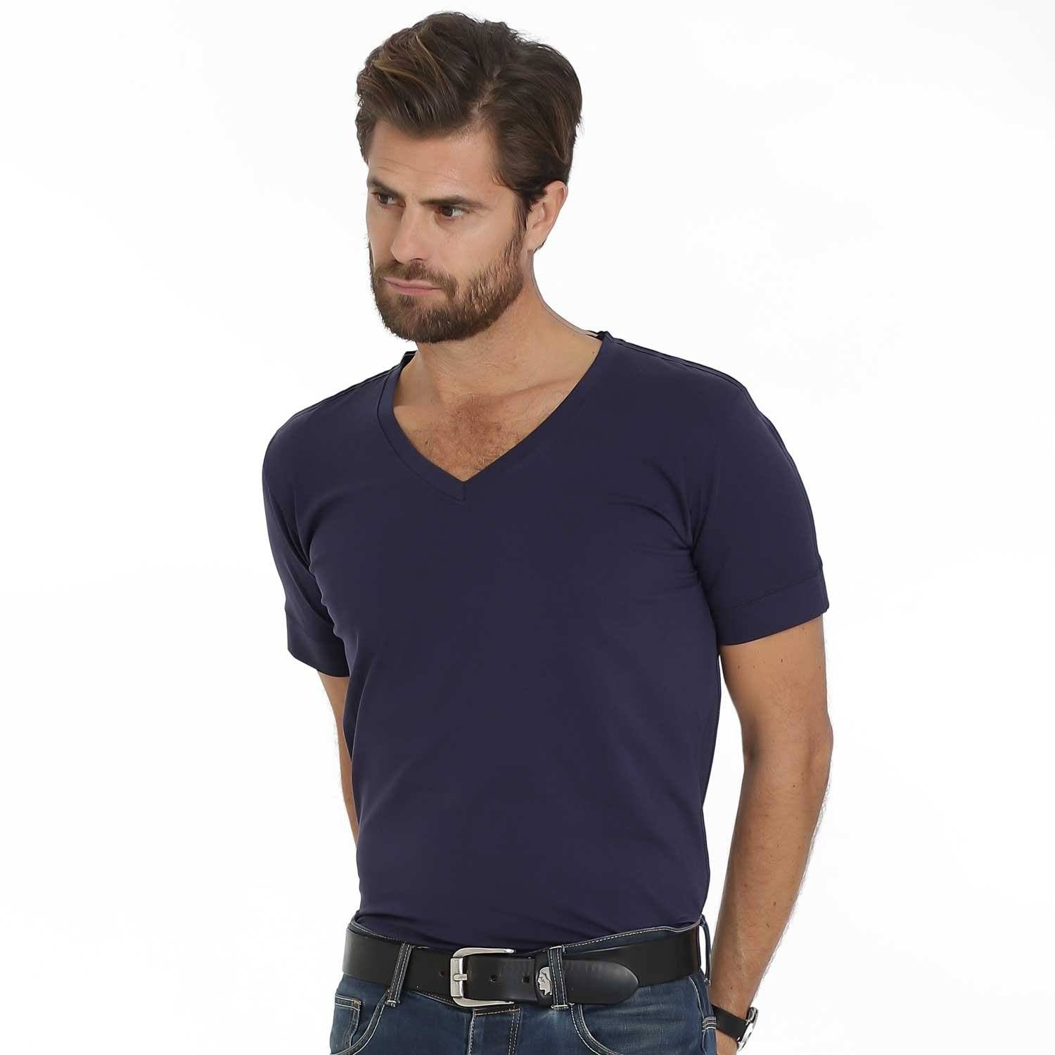 Florence – Navy V-Neck – T-Shirts – Sumisura