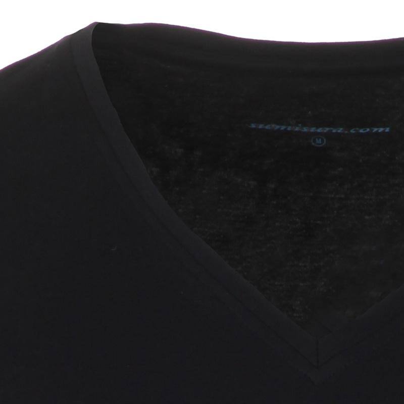 Florence – Heavy Black V-Neck – T-Shirts – Sumisura